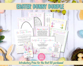 Easter Bunny Bundle, Easter Game,  Easter Bunny Bait Tag, Easter Bunny Letter, Easter Bunny Certificate,Easter Gift Tag,Easter Activity Page