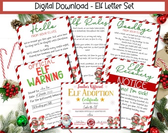 EDITABLE Elf Letters,  Elf Welcome Letter, Elf Goodbye Letter, Elf Rules, Elf Warning, Elf Adoption, Elf Printable, Multiple Elves