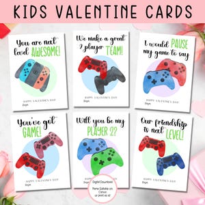 EDITABLE Printable Gamer Valentine Cards, Classroom Valentines Day Card, Kids Valentines, Boy Valentine, Valentine cards for kids classroom