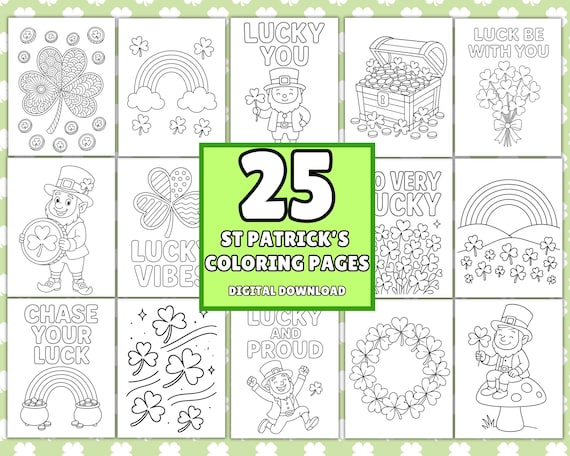 St Patrick's Coloring Pages, St Patrick's Coloring Book,  St Patrick Craft, St Patrick's Activities, Kids Coloring In Page, Coloring Sheet