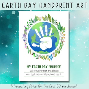Earth Day Handprint Art, Earth Day Art for Kids, Earth Day Printable, Handprint Craft, Earth Day Activities, Craft For Kids
