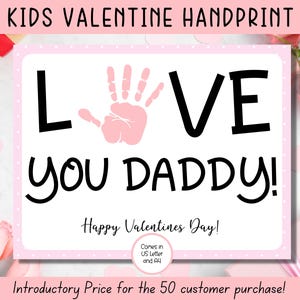 Afdrukbaar Valentijnscadeau voor papa, papa Valentijnsdagkaarten, kindervalentijnskaarten, Instant Download Valentijnsdag, handafdrukkaart voor papa