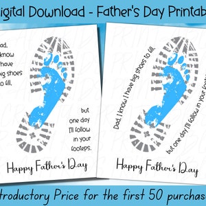 Father's Day Printable, Big Shoes to Fill Footprint Art, Fathers Day ...
