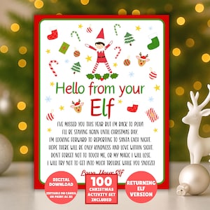 BEWERKBARE elfenwelkomstbrief, elfaankomstbrief, ik ben terug elfenbrief, elfenretourbrief, elf is terugbrief, elfenbriefsjabloon, elfenkit