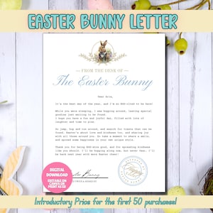 EDITABLE Letter From Easter Bunny, Blue Printable Easter Bunny Letter, Easter Printable, Official Letter from The Desk of the Easter Bunny