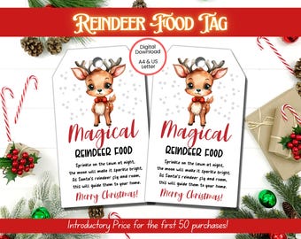 Magical Reindeer Food Tags, Reindeer Food, Printable Magic Reindeer Food Tags Christmas Reindeer Food, Magical Reindeer Food, Printable Tag