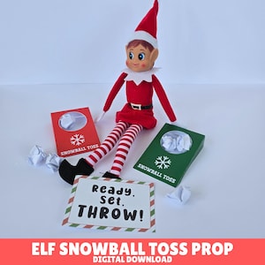 Elf Snowball Toss Prop, Elf Prop Idea, Printable Elf Kit, Printable Elf Prop, Elf Printable, Elf Arrival Idea, Elf Mischief, Elf Accessories