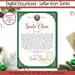 EDITABLE Letter From Santa, Printable Santa Stationary, Official Santa ...