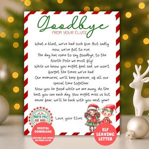 Carta de despedida de elfos editable, carta de despedida de varios elfos, carta de despedida de elfos, carta de despedida de elfos, despedida de tu elfo, despedida de elfos