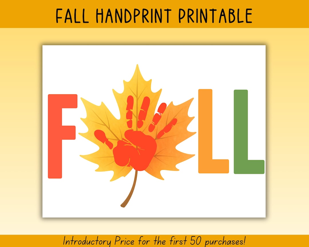 Fall Handprint, Printable Fall Handprint Craft for Kids, Fall Handprint ...