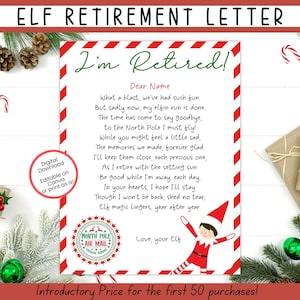 EDITABLE Elf Retirement Letter, Goodbye Letter, Elf Final Departure Letter, Elf Farewell Letter, Goodbye Elf Letter, Final year with Elf