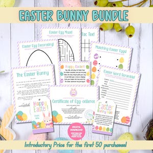 Osterhasen-Bundle, Osterspiel, Osterhasen-Köder-Tag, Osterhasen-Brief, Osterhasen-Zertifikat, Ostergeschenkanhänger