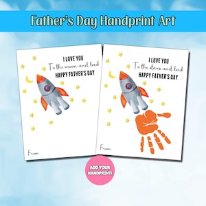 Afdrukbaar Vaderdag, ik hou van je papa handafdruk kunst, vaderdagcadeau, vaderdag handafdruk kunst, activiteitenpagina, papa ambachtelijke activiteit