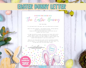 EDITABLE Letter From Easter Bunny, Colorful Printable Easter Letter, Easter Printable, Official Letter from The Desk of the Easter Bunny