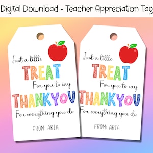 Teacher Appreciation Gift Tag, Staff Appreciation Gift Tag, Teacher Thank You Gift Tags, End Of Year School Tag, Preschool