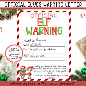 EDITABLE Elf Warning Letter, Multiple Elves, Elf Behaviour Letter, Elf Naughty Letter, Elf Report Warning Notice, Santa Warning Letter
