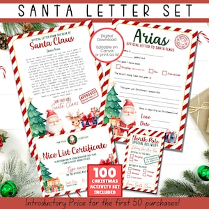 Carta EDITÁVEL do Papai Noel, Papelaria para Imprimir do Papai Noel, Correio do Polo Norte, Certificado da Lista Bonita, Carta do Papai Noel, Mesa Oficial do Papai Noel