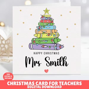 EDITIERBARE Lehrer Weihnachtskarte, personalisierte Weihnachtskarte für Lehrer, Weihnachtslehrerkarte, Weihnachtsgeschenk für Lehrer, Lehrerin Weihnachten