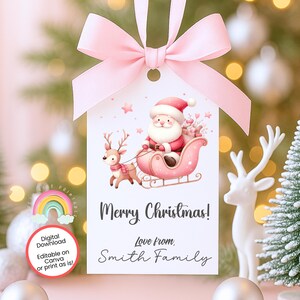 編集可能なクリスマスギフトタグ、サンタギフトタグ、クリスマスの先生への感謝ギフトタグ、クリスマススクールギフトタグ、先生への感謝ギフトタグ