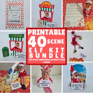 40 Scenes Easy Printable Elf Kit, 24 Day Elf Kit Printable, Printable Elf Props, Elf Letter Templates, Elf Bundle, Elf Arrival,Elf Printable