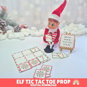 Kółko i krzyżyk elfa, pomysł na rekwizyt elfa, gra elfa, zestaw elfa do druku, rekwizyt elfa do druku, elf do druku, uroczy pomysł na elfa, psoty elfa, akcesoria elfa