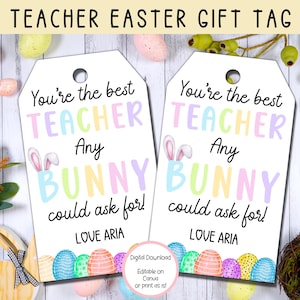 EDITABLE Teacher Easter Gift Tags, Easter Printable, Teacher Appreciation Tag, Printable Easter Basket Tags,  Easter Printable, Easter Tag