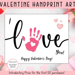 Valentinstag Handabdruck Art Craft für Kinder, Handabdruck Handwerk, Liebe Handabdruck, Valentinstag Handabdruck Klassenzimmer, Vorschule Valentinstag