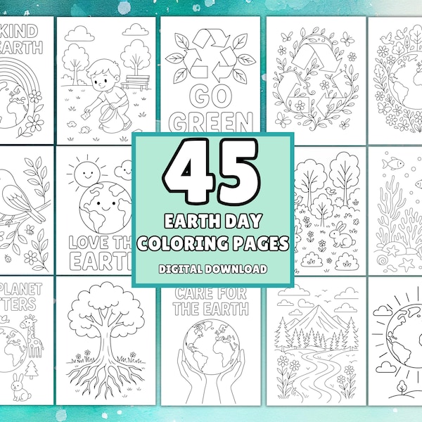 Earth Coloring Sheets - Etsy UK