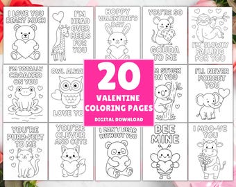 Valentine's Day Coloring Pages, Valentine Coloring Book,  Valentine Craft, Valentine Activities, Kids Coloring In Page, Kids Valentine Art