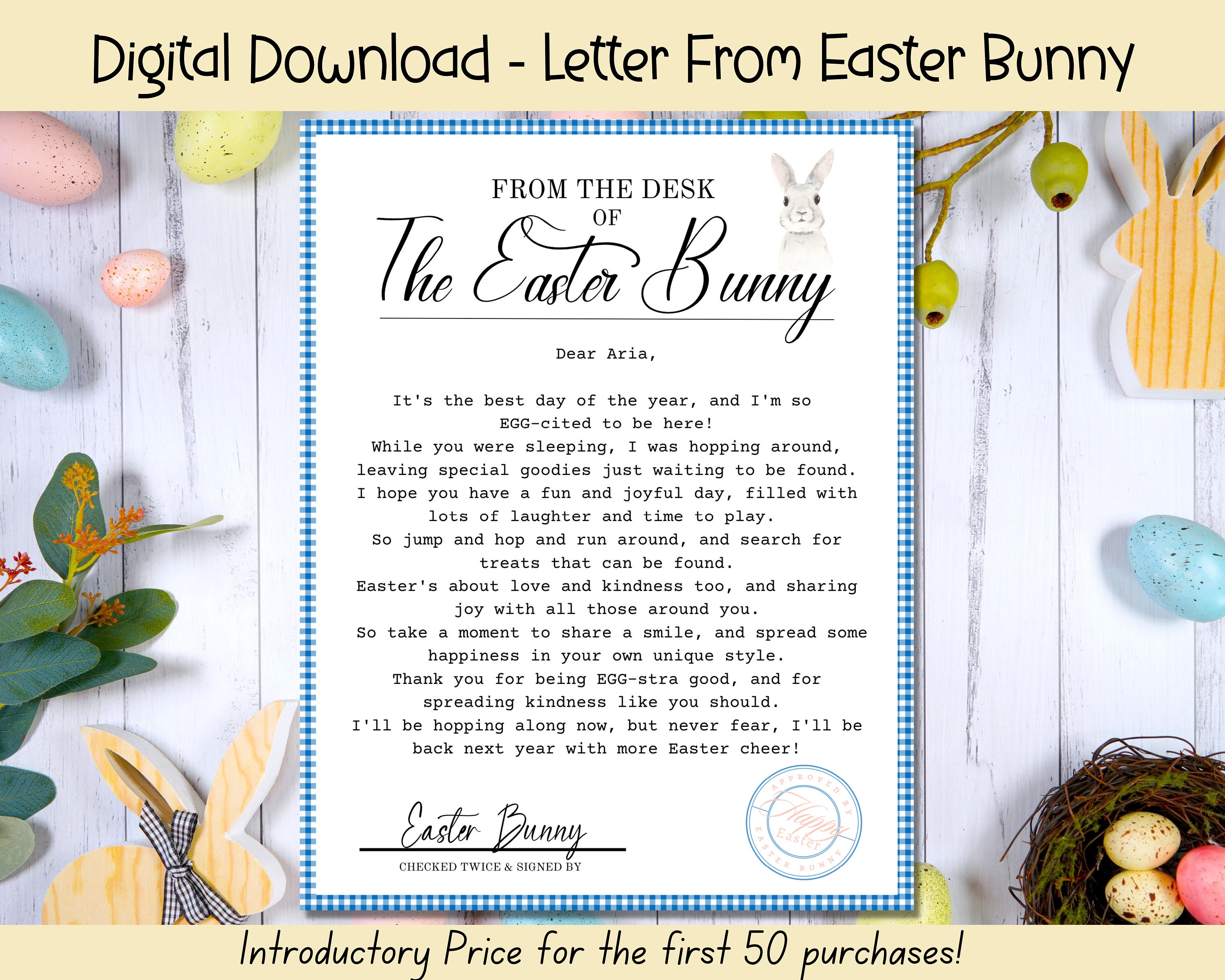 Dear Easter Bunny Letter Interactive PYO Digital Design * – Stencil  Expressions