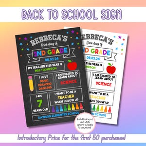 EDITABLE Chalkboard First day of School Sign, Printable School Sign, Editable School Sign, Back to School, First day of School Chalkboard