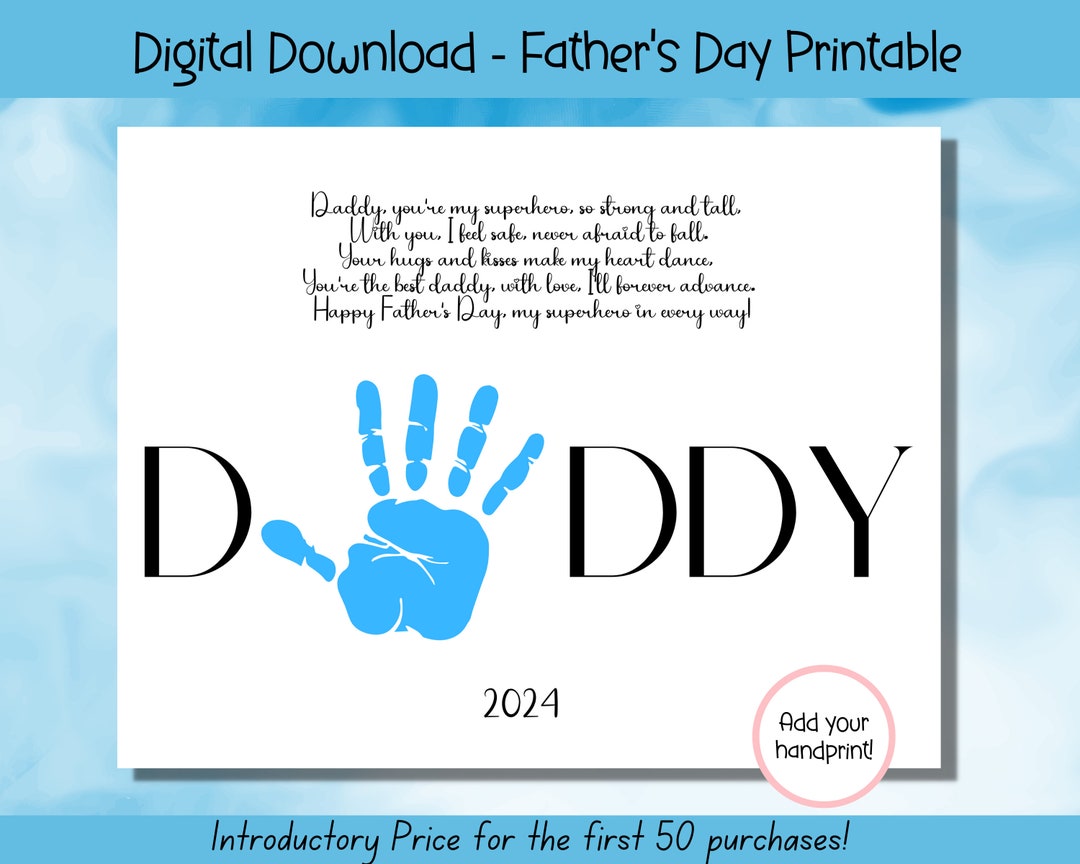 Father's Day Printable, Daddy Poem Art, Fathers Day Gift, Fathers Day ...