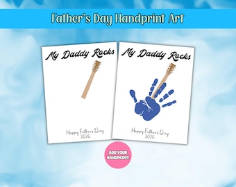 Imprimible para el Día del Padre, Arte con huellas de manos "Mi papá es genial", Regalo para el Día del Padre, Arte con huellas de manos para el Día del Padre, Página de actividades, Actividad de manualidades para papá