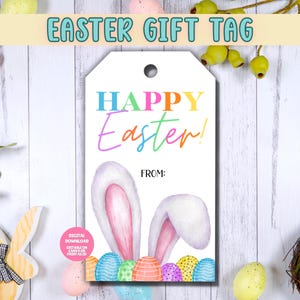 EDITABLE Easter Gift Tags, Easter Printable, Kids Easter Basket, Printable Easter Basket Tags,  Printable Treat Bag Tag, Easter Tag