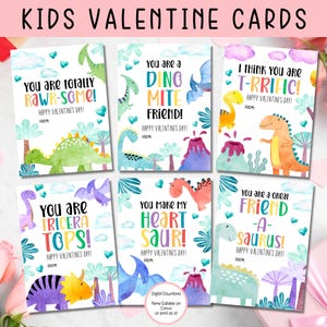 EDITABLE Printable Dinosaur Valentine Card, Classroom Valentines Day Card, Kids Valentine, Boy Valentine, Valentine cards for kids classroom