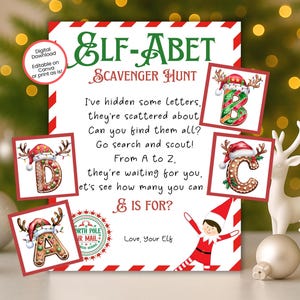 EDITABLE Elf-Abet Scavenger Hunt, Printable Elf Props, Christmas Elf Activities, Elf Accessories, Elf Mischief, Elf Kit, Elf Accessories