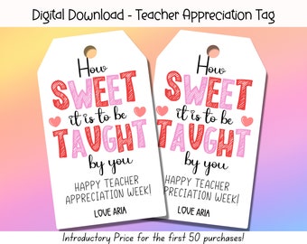 EDITABLE Teacher Appreciation Gift Tag, Staff Appreciation Tag, Teacher Thank You Tags, End Of Year School Tag, Teacher Appreciation Week