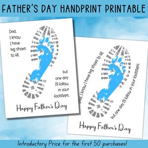 Imprimible para el Día del Padre, Arte con Huellas de Manos para Rellenar, Regalo para el Día del Padre, Página de Actividades, Manualidades para Papá