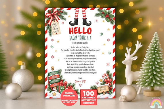 EDITABLE Elf Arrival Letter, First time Elf Arrival Letter, Elf Welcome Letter, Elf Visiting,  Elf Printable, Elf Letter, Elf Kit Printables