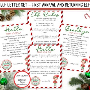 EDITABLE Elf Letter Set,  Elf Welcome Letter, Elf Arrival Letter, Elf Goodbye Letter, Elf Rules, Elf Printable, Elf Accessories, Elf Props