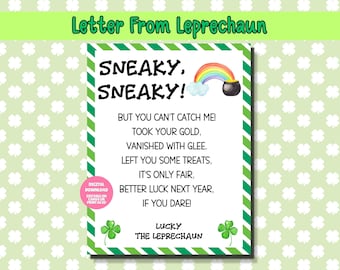 EDITABLE Leprechaun Letter, Leprechaun Trap Letter, Letter From Leprechaun, Leprechaun Note, Kids St Patrick's Day Printable, St Paddy's Day