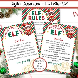 EDITABLE Elf Letter,  Elf Welcome Letter, Elf Arrival Letter, Elf Goodbye Letter, Elf Rules, Elf Printable, Elf Accessories, Elf Letter Set