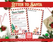 Letter to Santa, Santa Wish List, Kids Christmas Wish List, Dear Santa Letter, Kids Letter to Santa, Printable Letter to Santa, Santa List