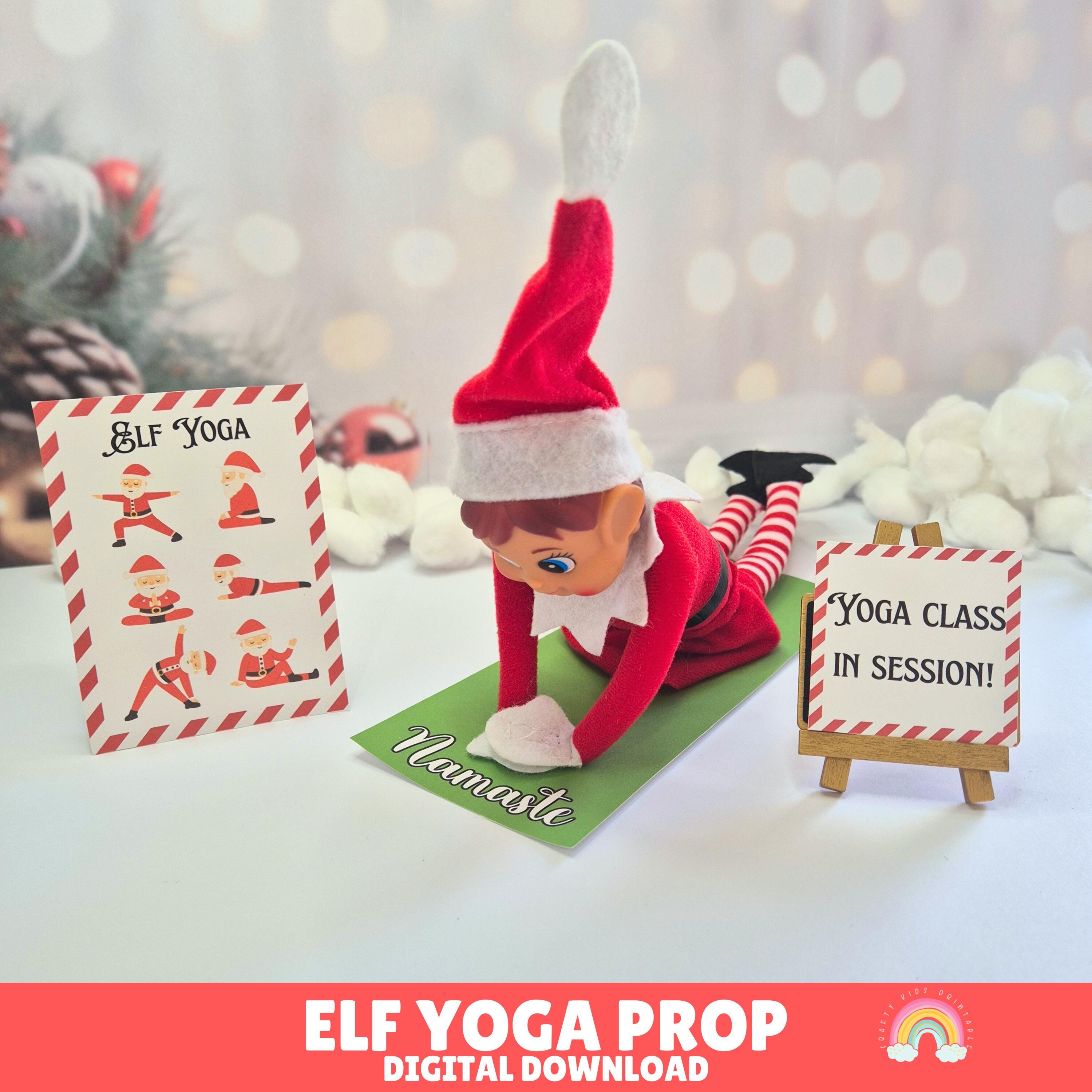 elf yoga printable - etsy