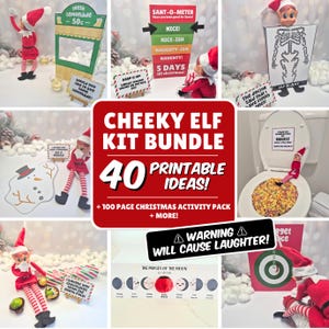 40 Cheeky Scenes Easy Printable Elf Kit, 24 Days Elf Kit Printable, Printable Elf Props, Elf Letter Template, Elf Bundle, Cheeky Elf