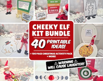40 Cheeky Scenes Easy Printable Elf Kit, 24 Days Elf Kit Printable, Printable Elf Props, Elf Letter Template, Elf Bundle, Cheeky Elf