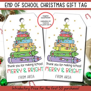 EDITIERBARE Weihnachten Lehrer Wertschätzung Geschenkanhänger, Weihnachten Schule Geschenkanhänger, Lehrer Dankeschön Geschenkanhänger, Weihnachtslehrer Geschenkanhänger