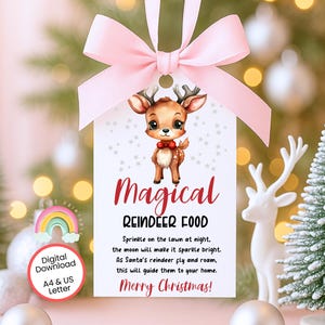 Magical Reindeer Food Tags, Reindeer Food, Printable Magic Reindeer Food Tags Christmas Reindeer Food, Magical Reindeer Food, Printable Tag