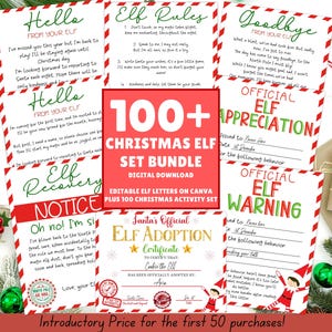 EDITABLE Elf Letter,  Elf Welcome Letter, Elf Goodbye Letter, Elf Rules, Elf Adoption, Elf Letter Set, Elf Accessories, Elf Kit, Elf Bundle