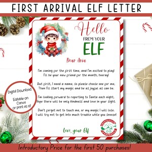 EDITABLE Elf Arrival Letter, First time Elf Arrival Letter, Elf Welcome Letter, Elf Visiting,  Elf Printable, Elf Letter, Elf Kit Printables